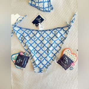 Roller Rabbit x Target Womens Reversible Bikini Bottom Blue + Free Cookie